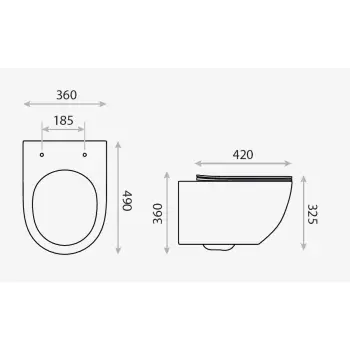 Miska WC wisząca z deską - LAVITA SINTO GREY - Zapytaj o RABAT!